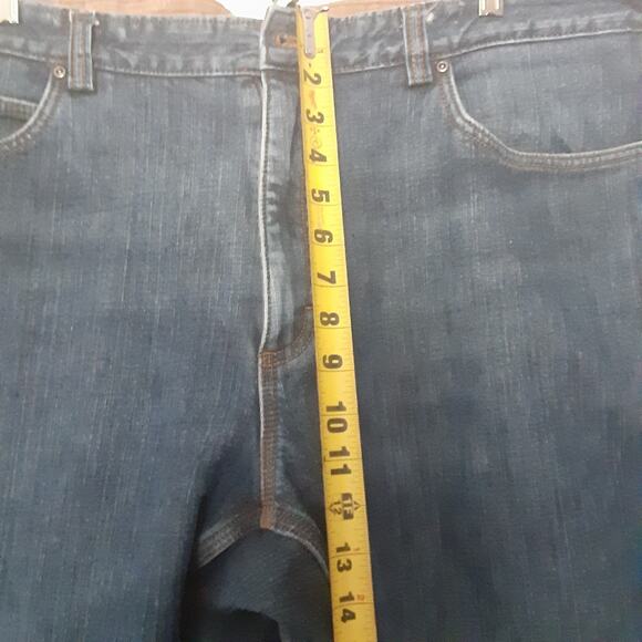 Duluth Trading Men 42x30 Flex Ballroom Mid Rise Dark Wash Blue Jean READ - Picture 8 of 9